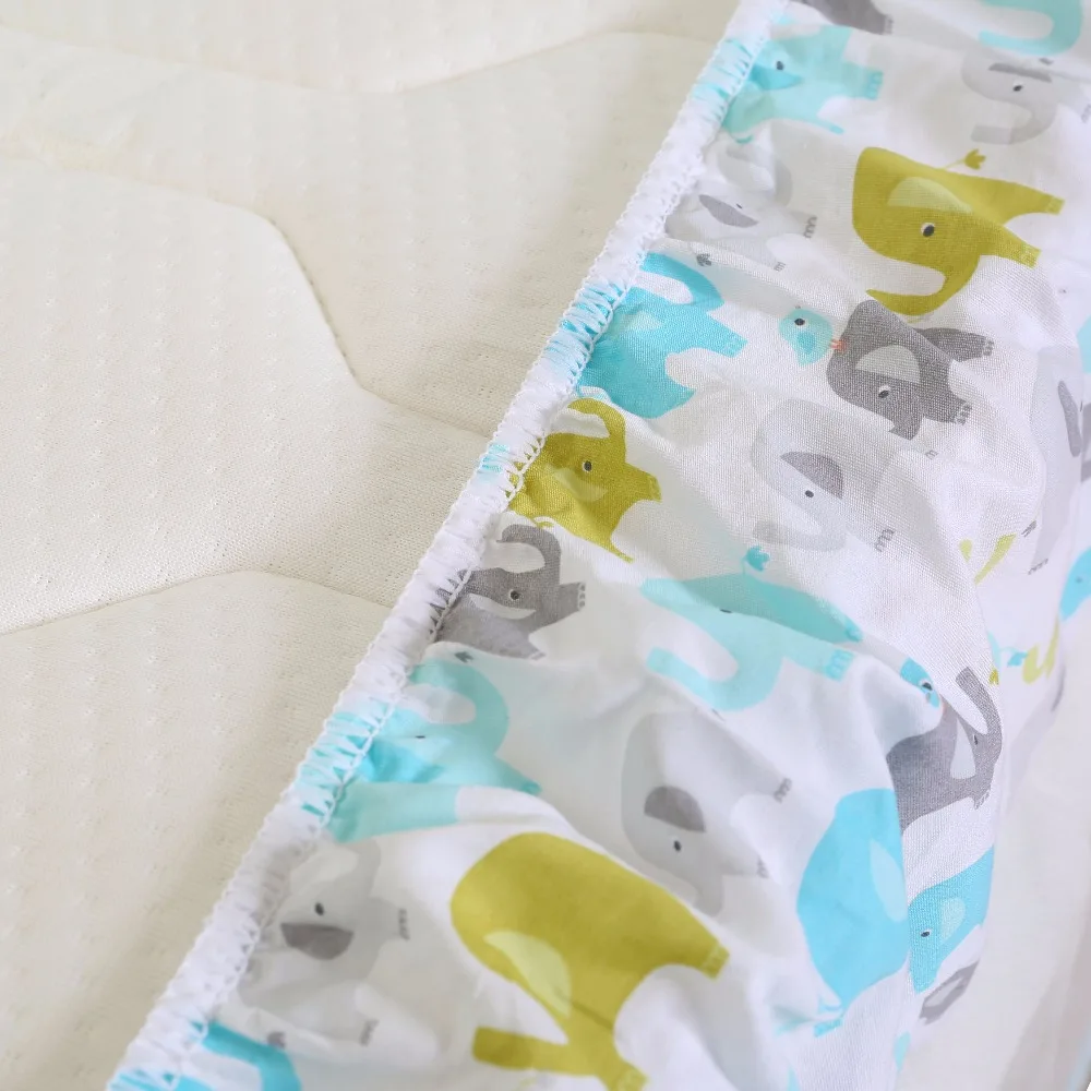 Хлопковая кроватка простыня мягкая детская кровать защитный чехол для матраса мультфильм постельные принадлежности для новорожденных простыня для кроватки Размер 28 ''x 52''