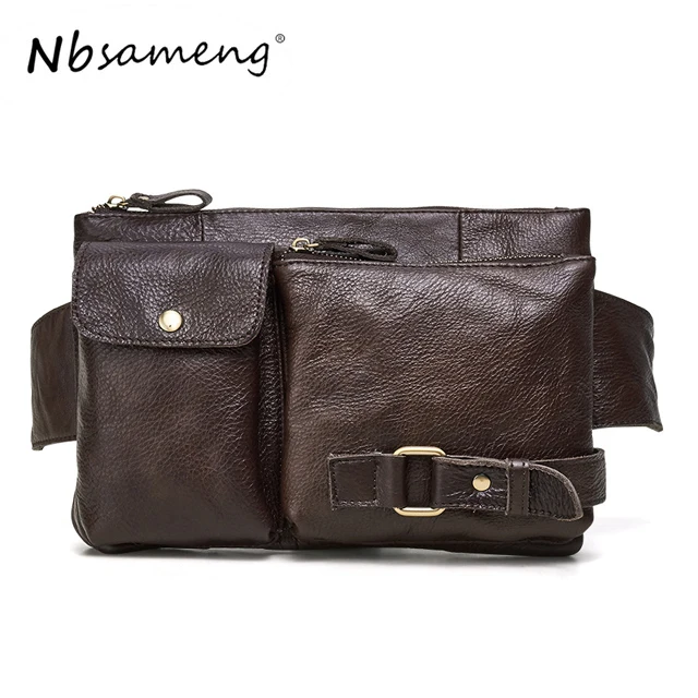 BAIGIO Bolso Cruzado De Cuero Genuino Para Hombre, Bolso De Hombro