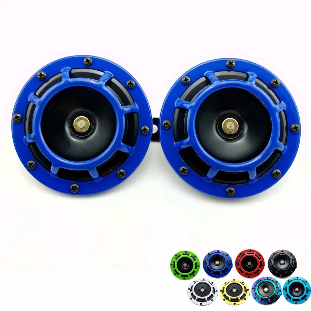 SoundOriginal Universal Motorcycle Electric Horns Auto Horns Loud kit 12V 1.5A 105db Waterproof Round Loud Horn Speakers