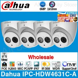 Dahua оптовая продажа IPC-HDW4631C-A 6MP HD POE, сетевые мини купольная ip-камера металлический Встроенный микрофон CCTV 30 м ИК ONVIF от IPC-HDW4433C-A