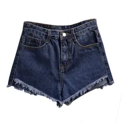 Женские свободные карманы на молнии тонкие повседневные короткие уличные-одежда с высокой талией джинсовые шорты для девочек