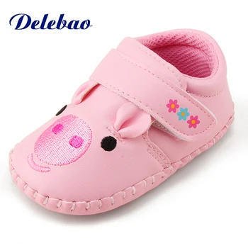

Delebao The Pu Cute Pig Princess Baby Shoes Newborn Hot Sale Sole Soft Prewalker First Walkers