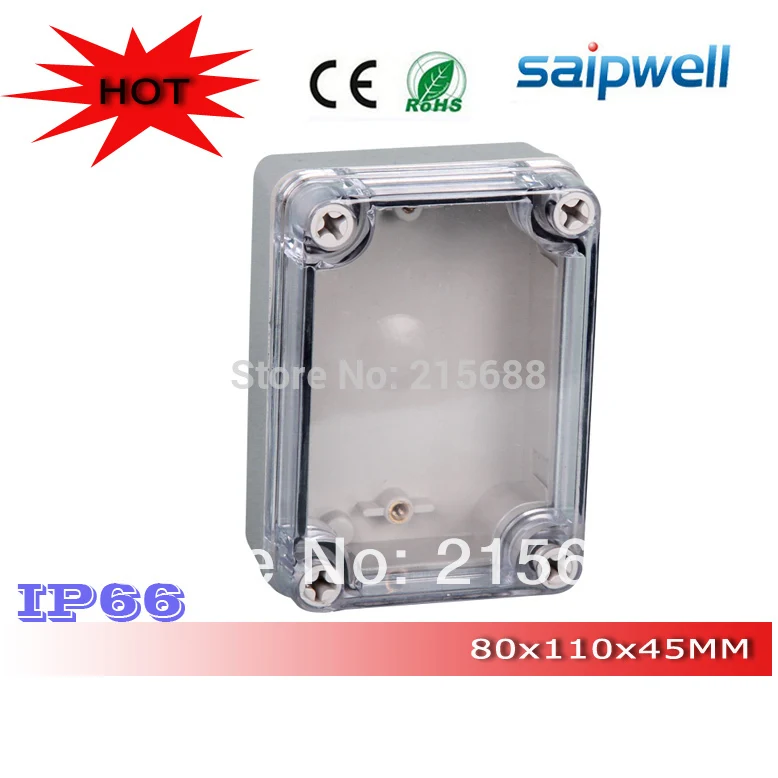 

Saipwell Most Popular IP66 Outdoor plastic waterproof tool boxes with Clear Cover 80*110*45mm DS-AT-0811-S