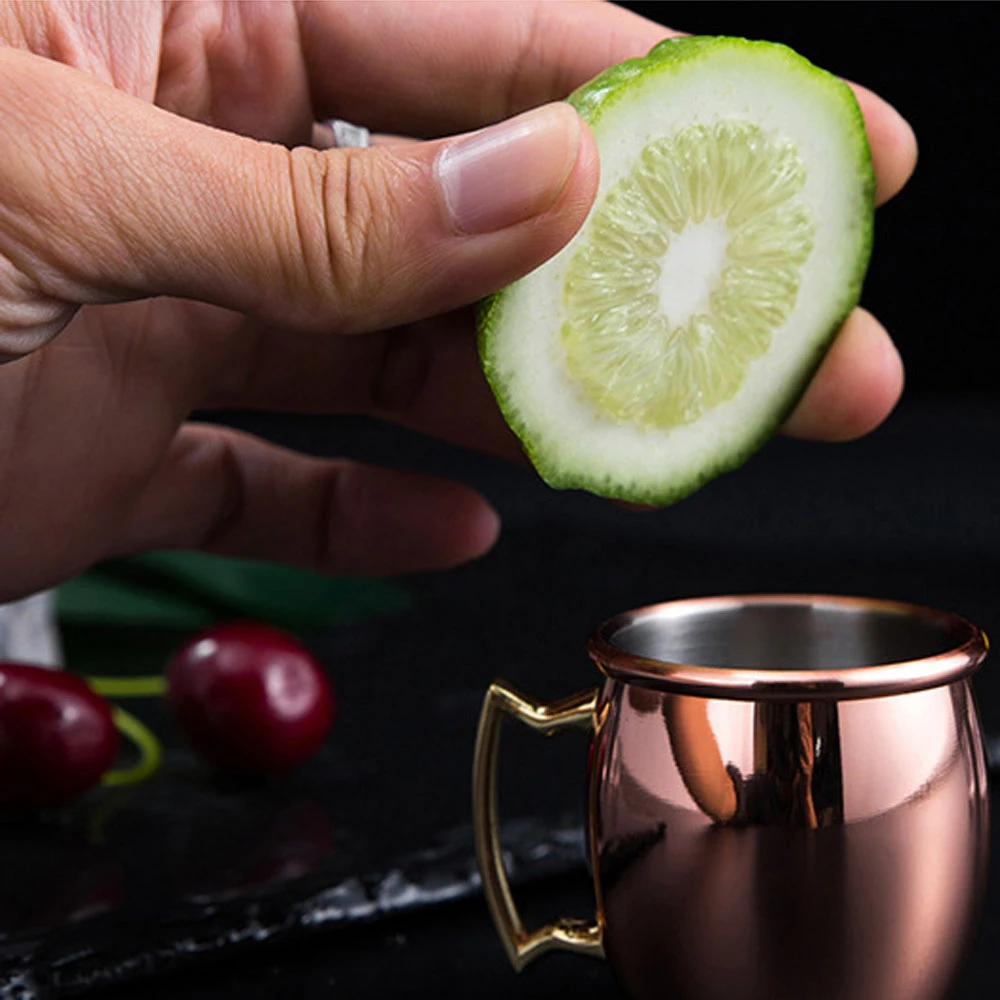 

2oz Moscow Mule Mugs Cup Food Grade Stainless Steel Mini Caneca Pure Copper Cups Cobre Mug Espresso Plated Shot Ice Whisky Mug