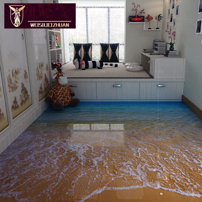 2015 16 fashion Bare 3D Beach 3D floor tile 3D ceramic tile 8D Polished