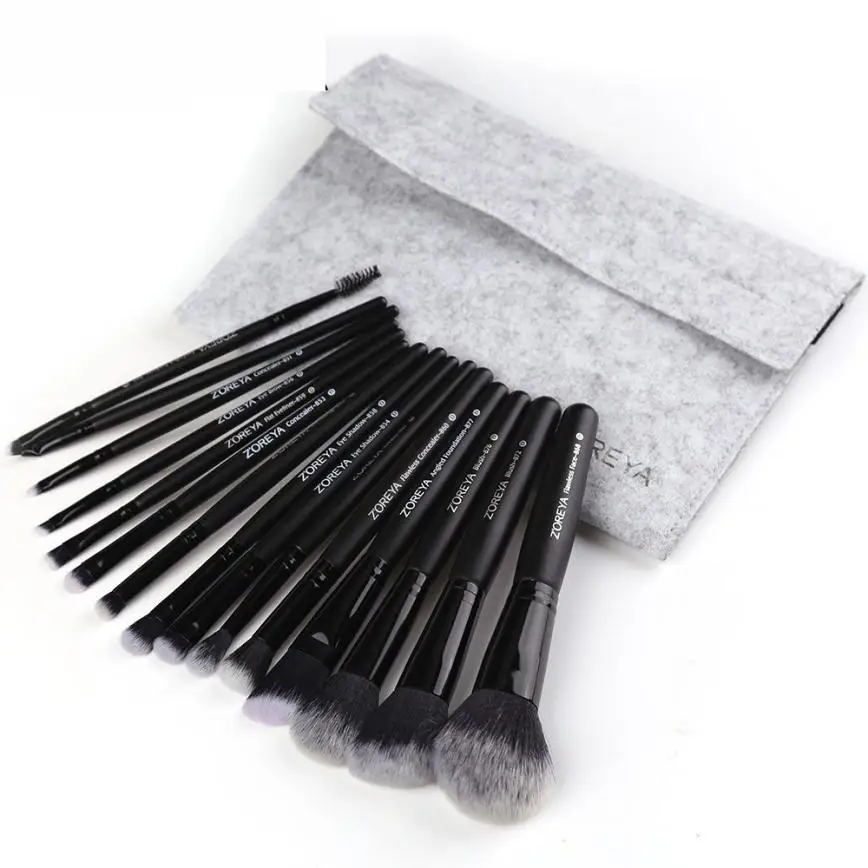 

Women's Fashion New 15 pcs Makeup Brush Set tools Make-up Toiletry Kit Wool Brush Set 0704