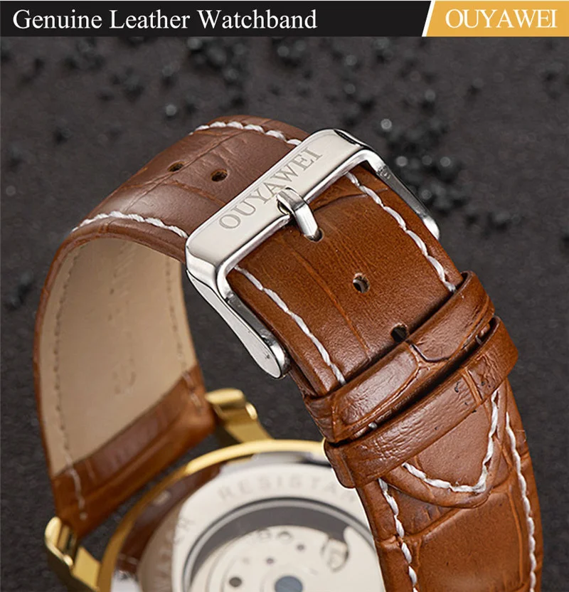 Mechanical Watch Mens Top Brand Luxury Tourbillon Men's Automatic Mechanical Watches Wristwatch Leather watch relogio masculino  (9)