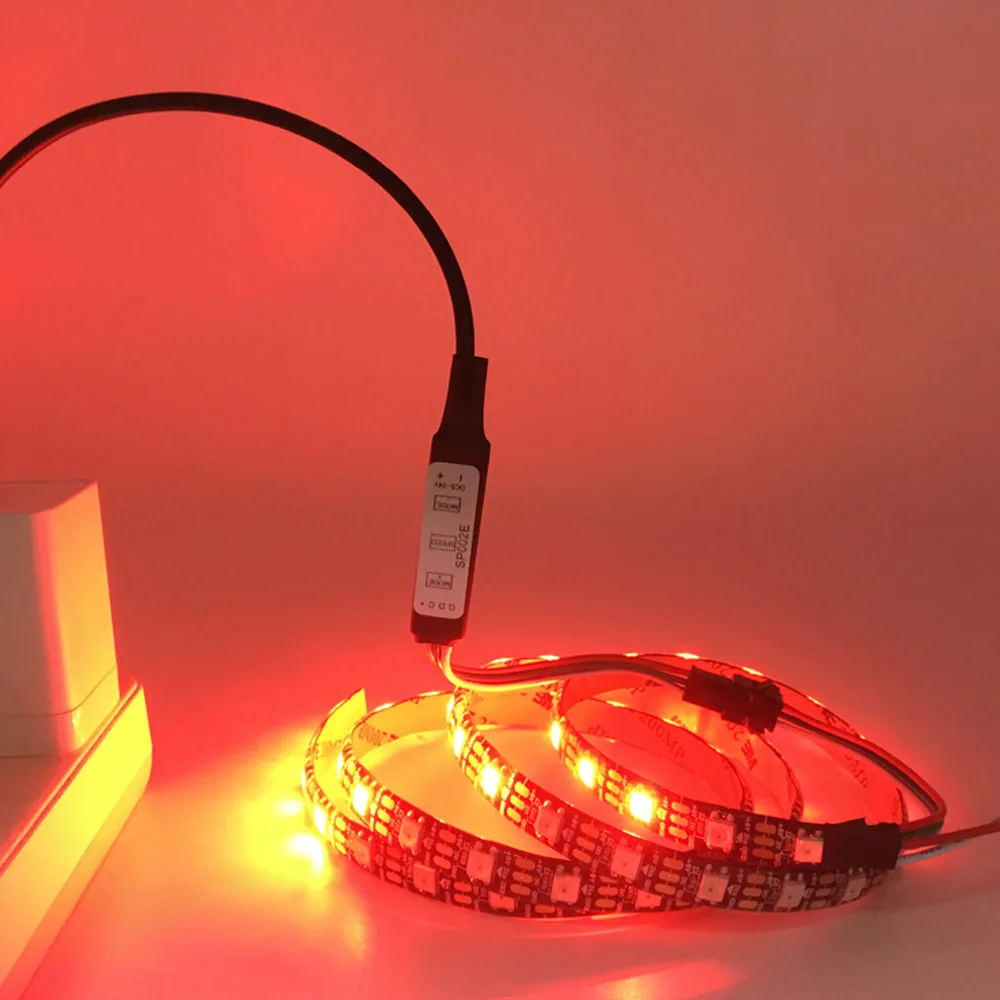 USB RGB WS2812B Светодиодная лента Адресуемая Пиксельная лента с USB контроллером для ТВ сзади под шкафом лампа DC5V 1 м/2 м/3 м/4 м/5 м