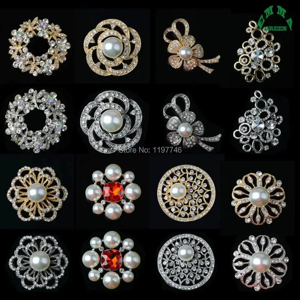 

Bouquet Flora Lily Rose Camellia Button Embellishments Gold Color Crystal Pearls Cluster 10pcs Flatback Rhinestone Embellishment