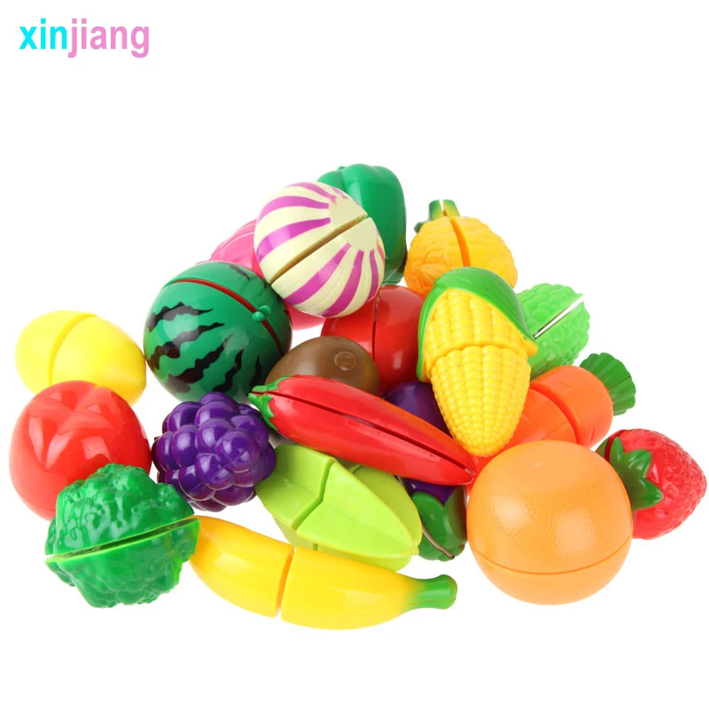 25 шт. резка «сделай сам» Фрукты сборка овощи ролевые игры Детская кухня пластиковая пищевая игрушка Детский обучающий Игрушки для девочек}