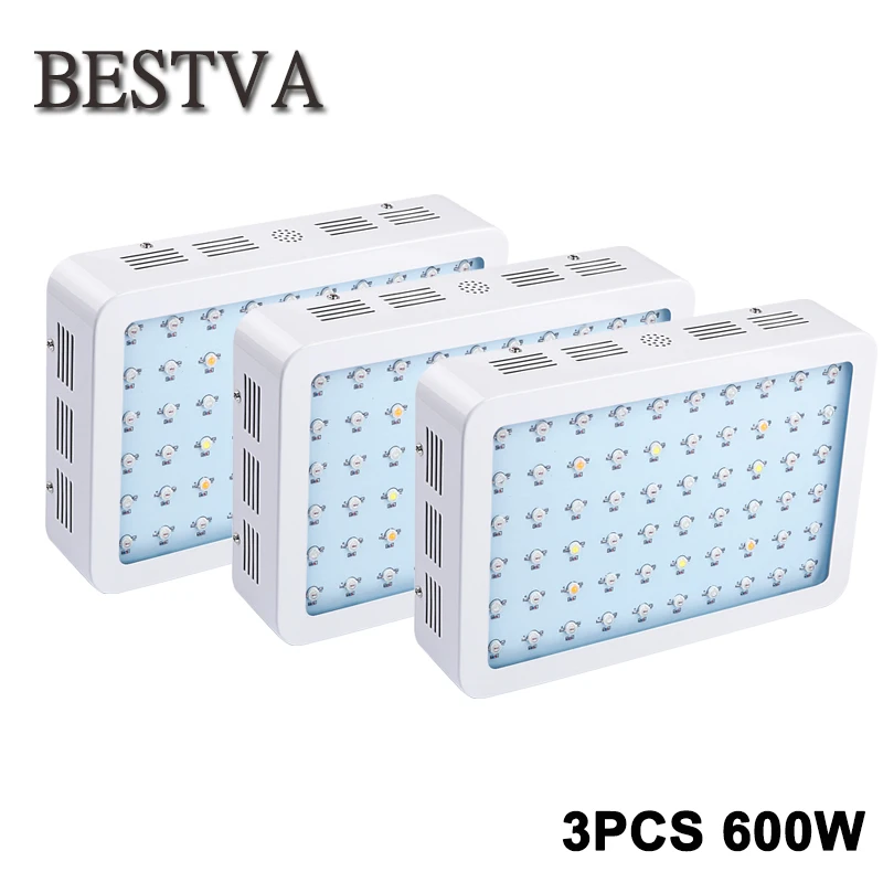 

3pcs/lot led grow light 600W full spectrum for indoor plants Red/Blue/White/UV/IR led grow light Greenhouse Hydroponic grow leds