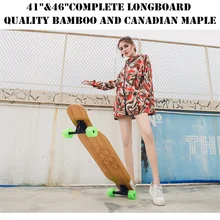 Стиль Качество Pro longboard полный скейтборд с griptape, сделанные бамбука и канадского клена про качество комплекта колес 