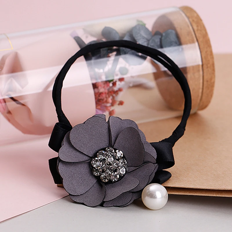 NEW arrival Women Hair Accessories Elegant Rhinestone Flower Pearls Hair Curls Bun Maker Floral Headband Ribbon Hair Making Tool