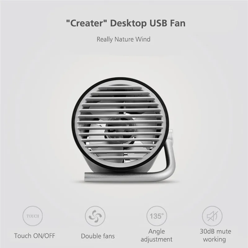 Creater Настольный мини-usb вентилятор портативный природа ветер минималистичный дизайн черный белый розовый стиль кондиционер для воздуха