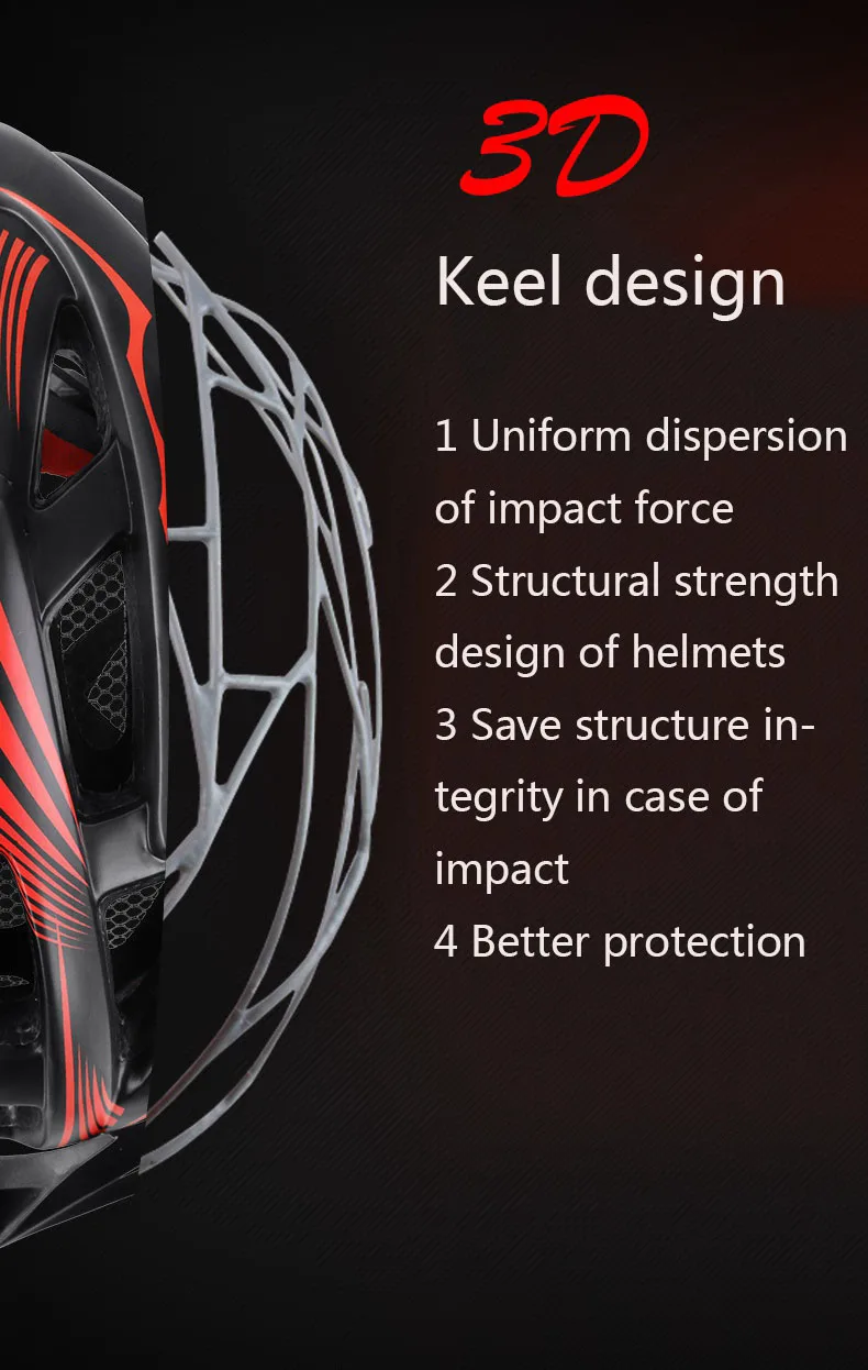 Helmet Integrated Keel Riding Helmet Men and Women Mountain Road Bike Equipment Helmet 58-61 CM
