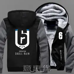 Новая Радужная Six Hoodie аниме пальто зимняя куртка Для мужчин толстые свитшоты на молнии S-5XL