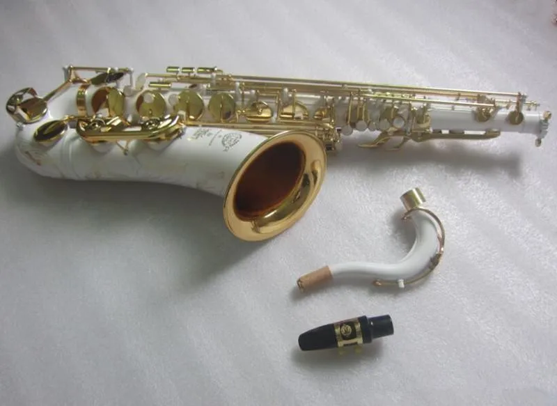 

New arrival SELMER Henri 802 Sax Tenor Saxophone Unique White Lacquer Gold Exquisite Carving Pearl Button With Case Mouthpiece