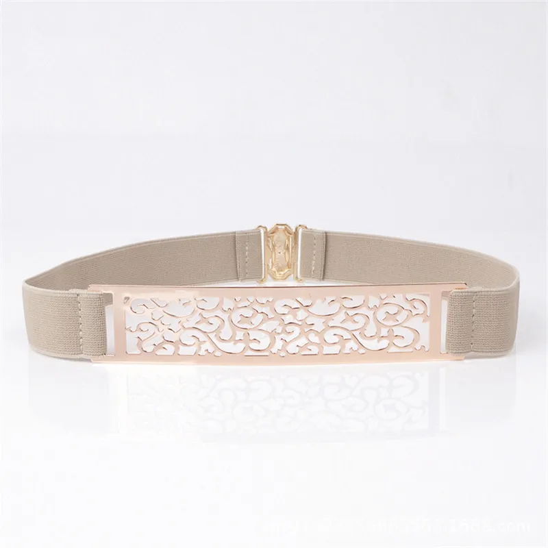 New Fashionable Women Metal Leaves Elastic Waist Dress Belt Str ap Waistband Promotion Sale BL72