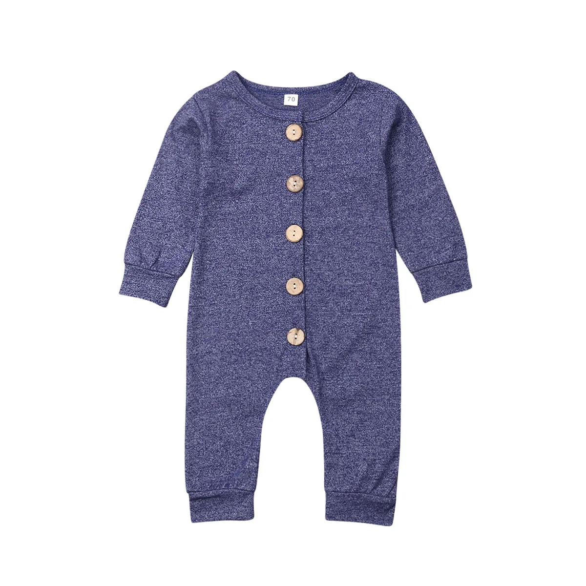 Baby Romper Autumn Newborn Kids Baby Girls Boy Overall Solid Romper Outfits Jumpsuit Size 0-24M - Color: Purple