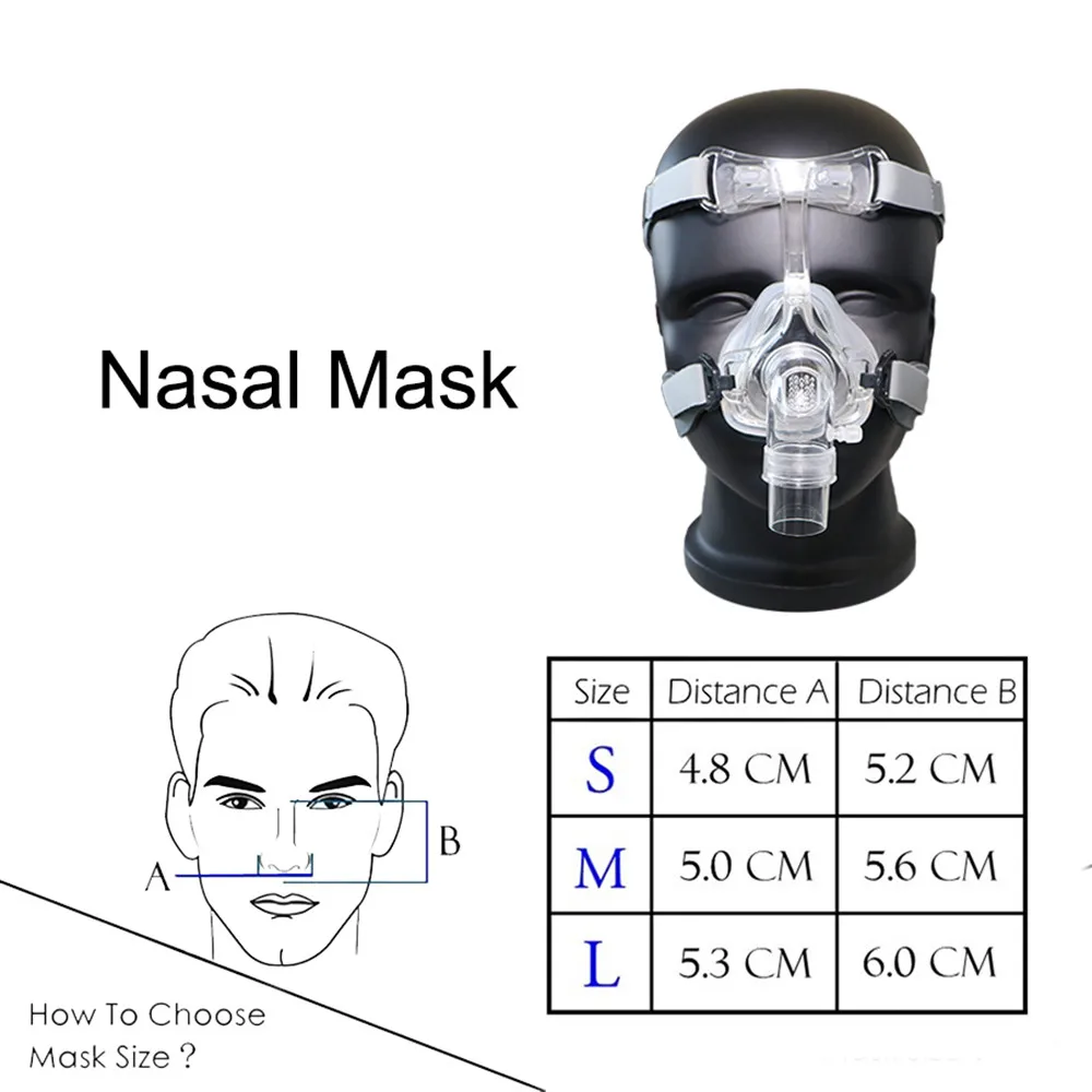 CPAP носовая маска с головным убором для CPAP Авто сипап apap BPAP респиратор сна Храп апноэ терапия S/M/L Размеры