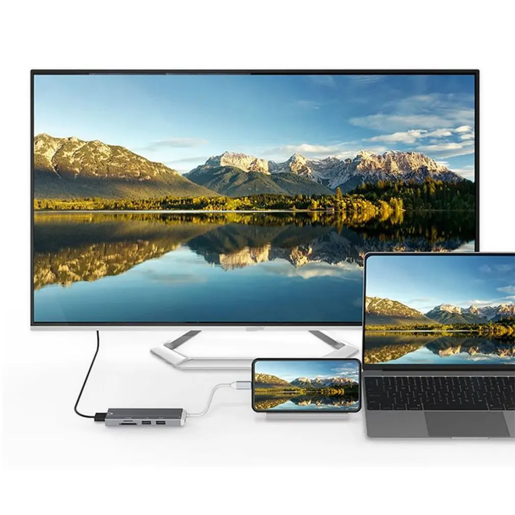 4 в 1 Thunderbolt 3 USB-C к HDMI адаптер 2x USB3.0 type-C PD концентратор для samsung Dex