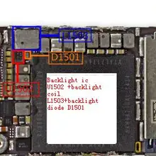 5 компл./лот, полный комплект подсветки для iPhone 6 6 plus 6+ 6 P подсветка IC U1502+ подсветка катушки L1503+ Подсветка диода D1501+ фильтры