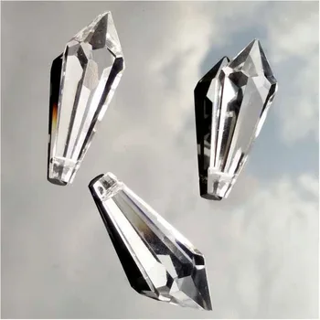 

100pcs 38mm Icicle Drop Prism Crystal Chandelier Faceted Pendants Home Wedding Party Decoration Ornaments Hanging Ornaments