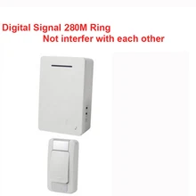 D28 1-1 беспроводной дверной звонок приемник АА дверной звонок на батарейках Водонепроницаемый 280 метр дверной звонок дверной кольцо цифровой сигнальное кольцо