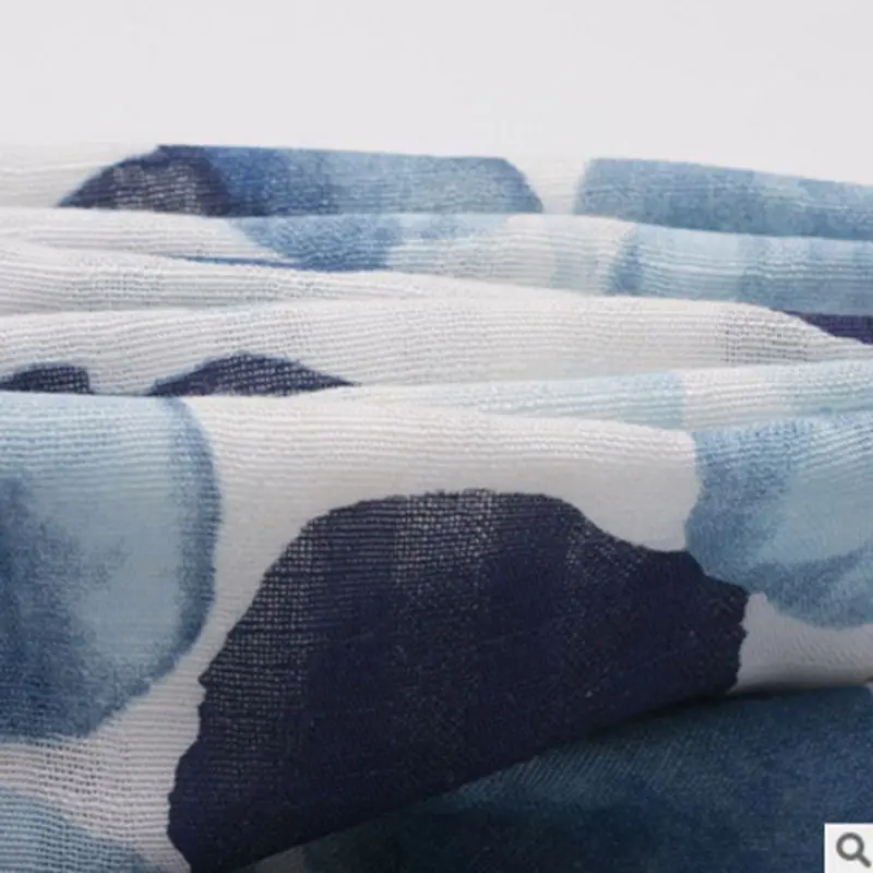 Печатная льняная вискозная ткань тканая цифровая печать цветочная ткань для шитья платья лета