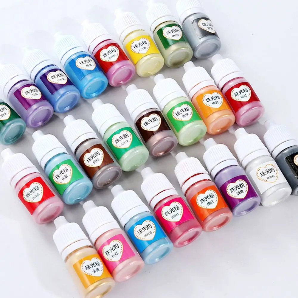 

2019NEW DIY Crafts 24-Colour 5ml Pearlescent Mica Pigment Powder Rainbow UV Resin Epoxy For Jewelry Cutting Dies Paper Decor