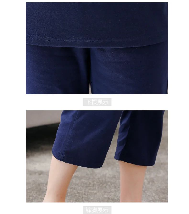 Высокое качество хлопковые пижамы наборы для ухода за кожей для женщин Лето г. короткий рукав пижама женский домашний костюм Loungewear