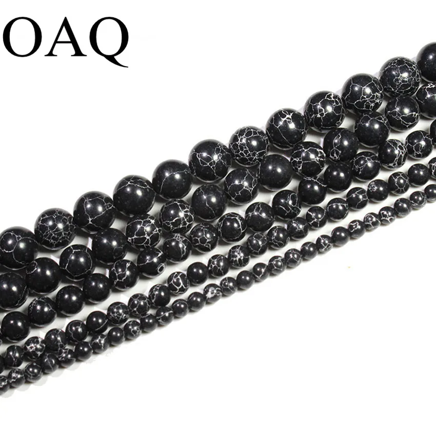 

4-12MM Black Stone Beads Spacer DIY Beads For Jewelry Making Faceted Cut Round Wholesale Beads Charms