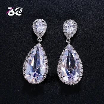 

Be 8 Hot Sale Water Crystal Drop Earrings, Tear Drop Long Dangle Earrings ,Bridal Crystal Wedding Earrings For Brides E418
