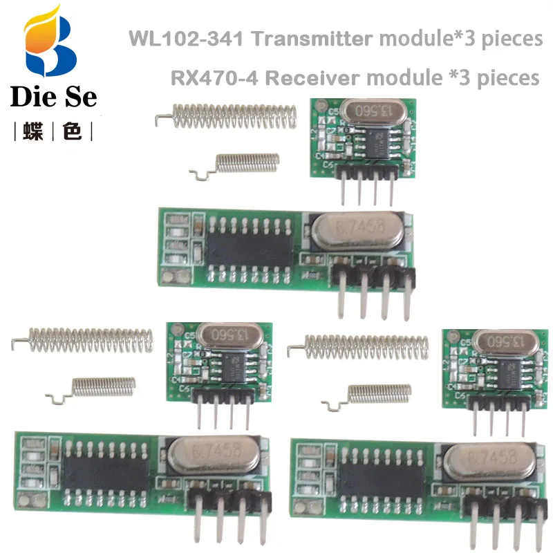 433 МГц RF передатчик и приемник модуль с антенной 3 комплекта для Arduino DIY kit 433 пульты дистанционного управления супергетеродина RF