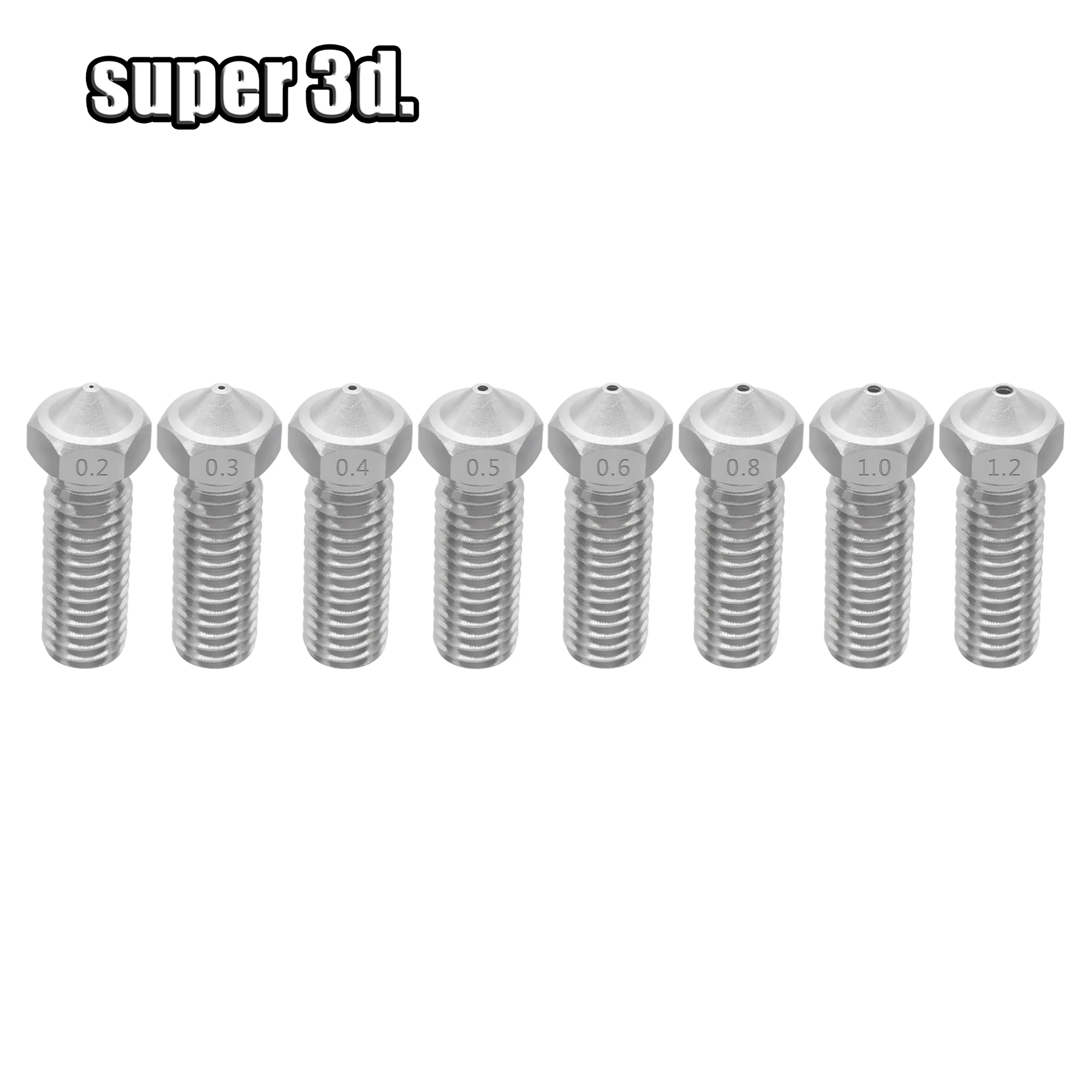 5 шт сопла из нержавеющей стали для 3D-принтера 0,2 мм-1,2 мм для 1,75/3,0 мм дополнительные удлинительные насадки M6