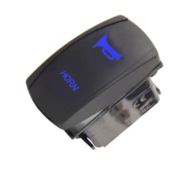 

Car Motor 12V 20A Laser Light Button Rocker Toggle Switch Momentary Blue LED Horn Light Speaker 5Pin