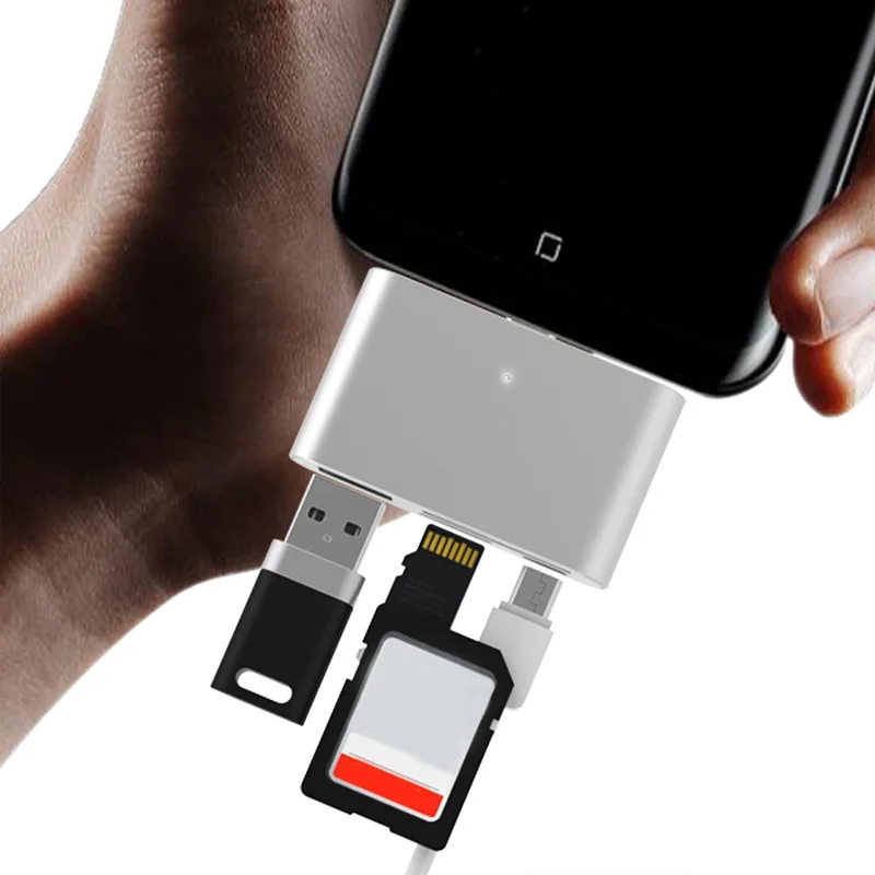 Overfly 4 в 1 USB C концентратор с 2 слотами типа TF SD карта Usb 3 0 OTG кардридер для MacBook Pro type