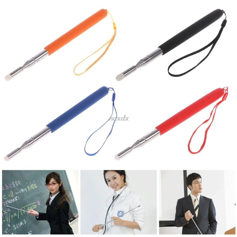 

1M Stainless Steel Telescopic Teacher Pointer Whiteboard Pen Professional Torch teach tools Drop Ship