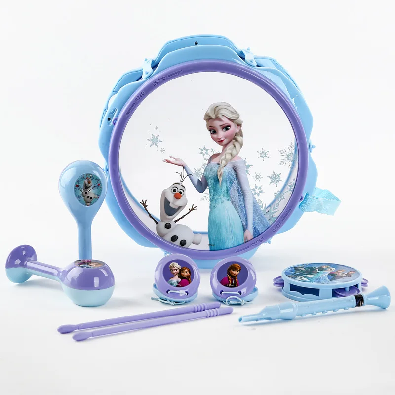 

Disney Frozen 9PCS Cute Kids Educational Drum Handbell Trumpet Musical Toys Christmas Gifts for Children Girls Boys Learning