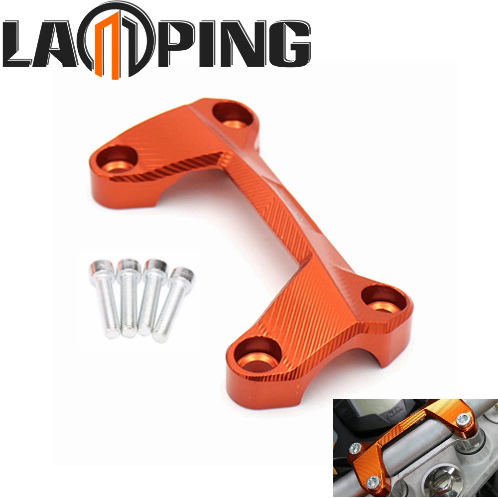 

High Quality Orange Motorcycle CNC Aluminum Handlebar Risers Top Cover Clamp Fit For Dirt Bike KTM DUKE 390 250 200 125