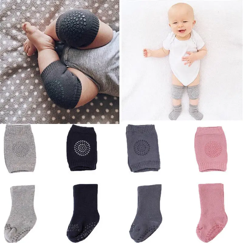 2018 New Baby Boy Girls Safty Crawling Anti Slip Knee Pads Non Skid Kneecap Socks Setin Socks