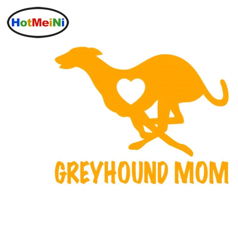 HotMeiNi автомобильный Стайлинг Грейхаунд надписи MOM Love Heart-Dog Puppy виниловая наклейка мотоциклетная Автомобильная наклейка черный/серебристый 12 см* 9 см - Название цвета: Оранжевый