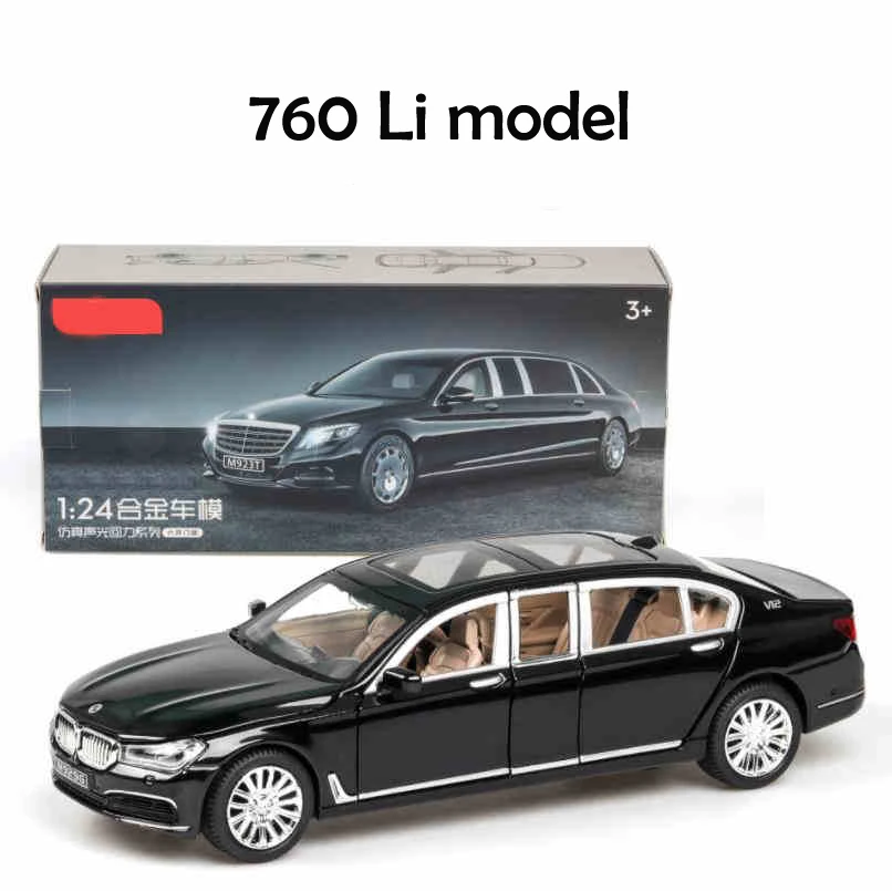 

1/24 metal Diecasts & Toy Vehicles BM 760LI Car Model Sound&Light Collection Car Toys For Boy Children Gift