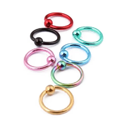 6 шт./набор кольца для пирсинга толщина 16 1 2 мм X 5/16 дюйма (8 мм)|captive bead ring|ring hoopcaptive |