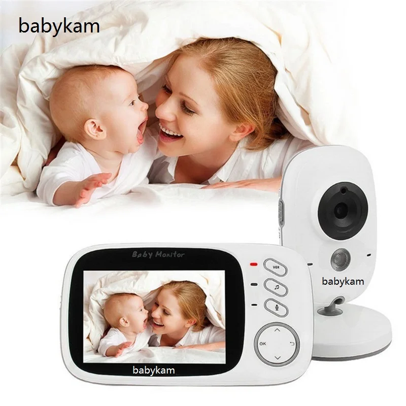 Video Baby Monitor Fetal Doppler 3.2inch LCD IR Nightvision 2 way talk 8 lullabies Temperature monitor video baby monitor dopler