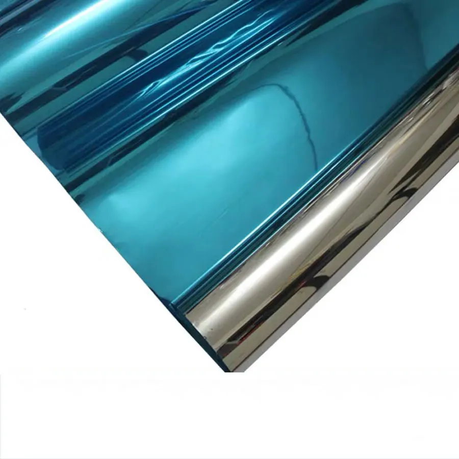Серебряное Солнечное Зеркало декоративная виниловая пленка односторонняя пленка для окна непрозрачная наклейка Оттенок анти-УФ отражающая домашний офисный Декор «здания» - Цвет: Blue 50 x 100cm