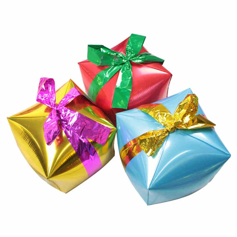 

Gift Box Foil Balloons Cube Christmas Party Decorations Party Balloons Inflatable Helium Balloon Wedding Decor Classic Toys