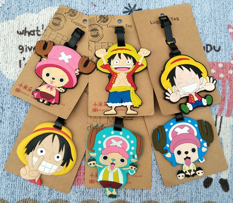 Japan Anime One Piece Luffy Chopper Suitcase Luggage Tag Cartoon ID
