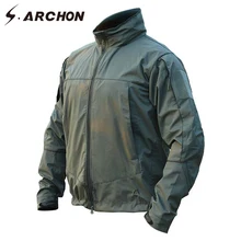 S. ARCHON мягкая оболочка Ветровка Военная Мужская куртка кемпинг дышащая легкая тактическая куртка водонепроницаемая армейская походная куртка