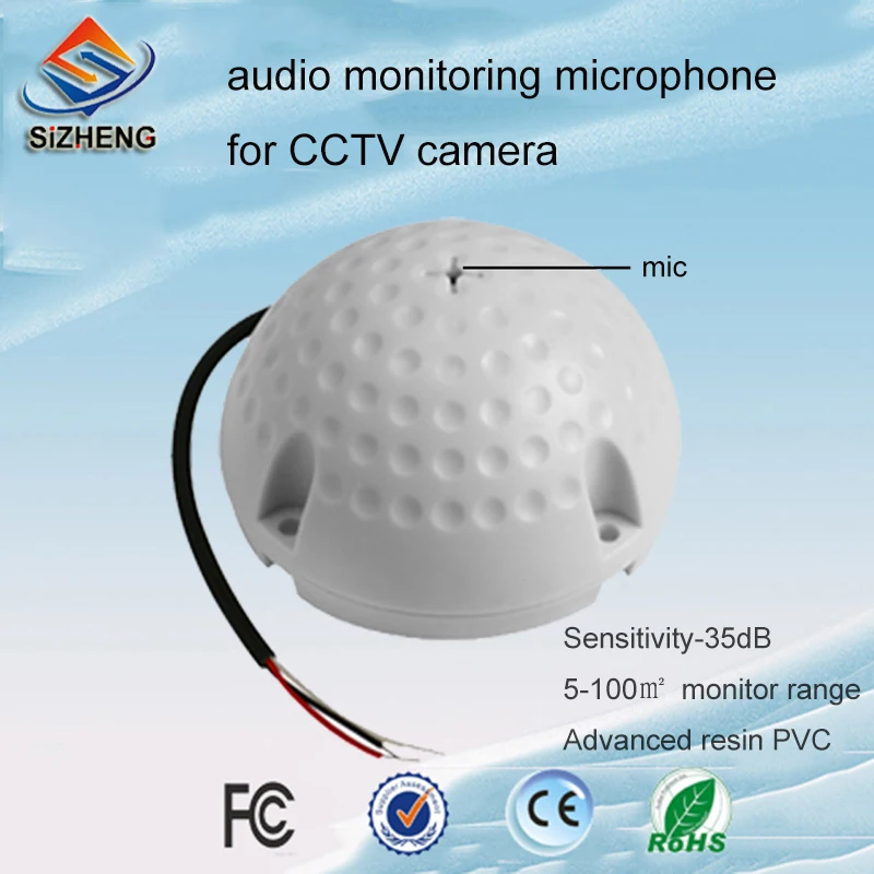

SIZHENG COTT-QD50 CCTV microphone audio monitoring high sensitivity -35dB sound pickups smart dome security camera